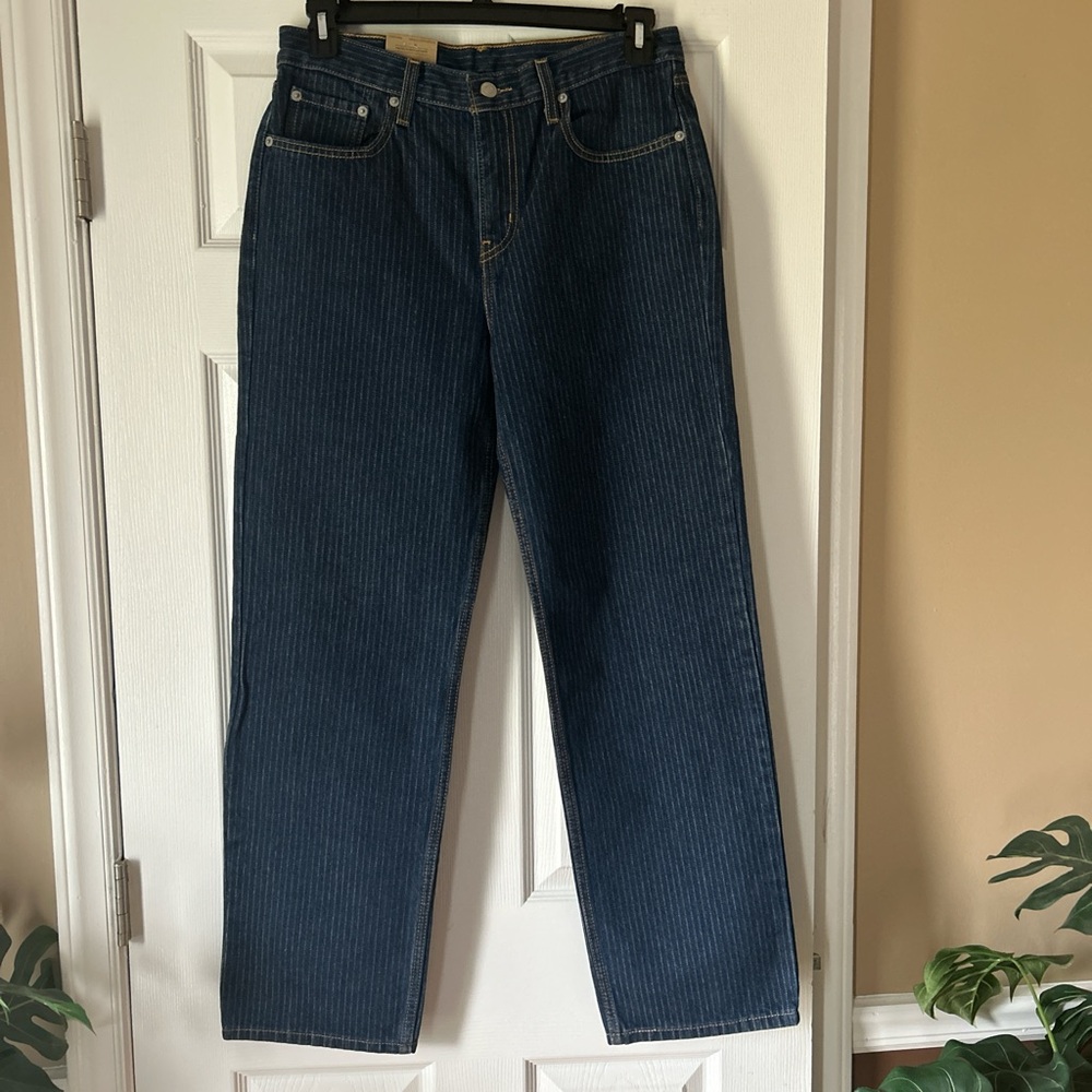 Levi Strauss Junior’s Low Pro Straight Leg Pinstriped Jeans ~ Size W29 x L30